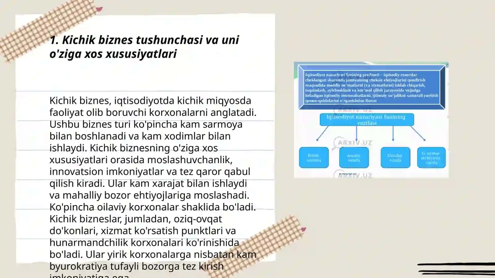 Kichik korxona iqtisodiyoti 3