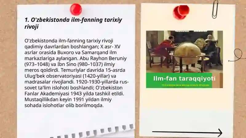 O'zbekistonda ilm-fanning rivojlanishi 3