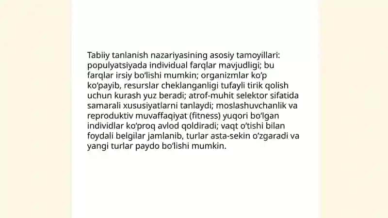 Tabiiy va jinsiy tanlanish nazariyalari 3