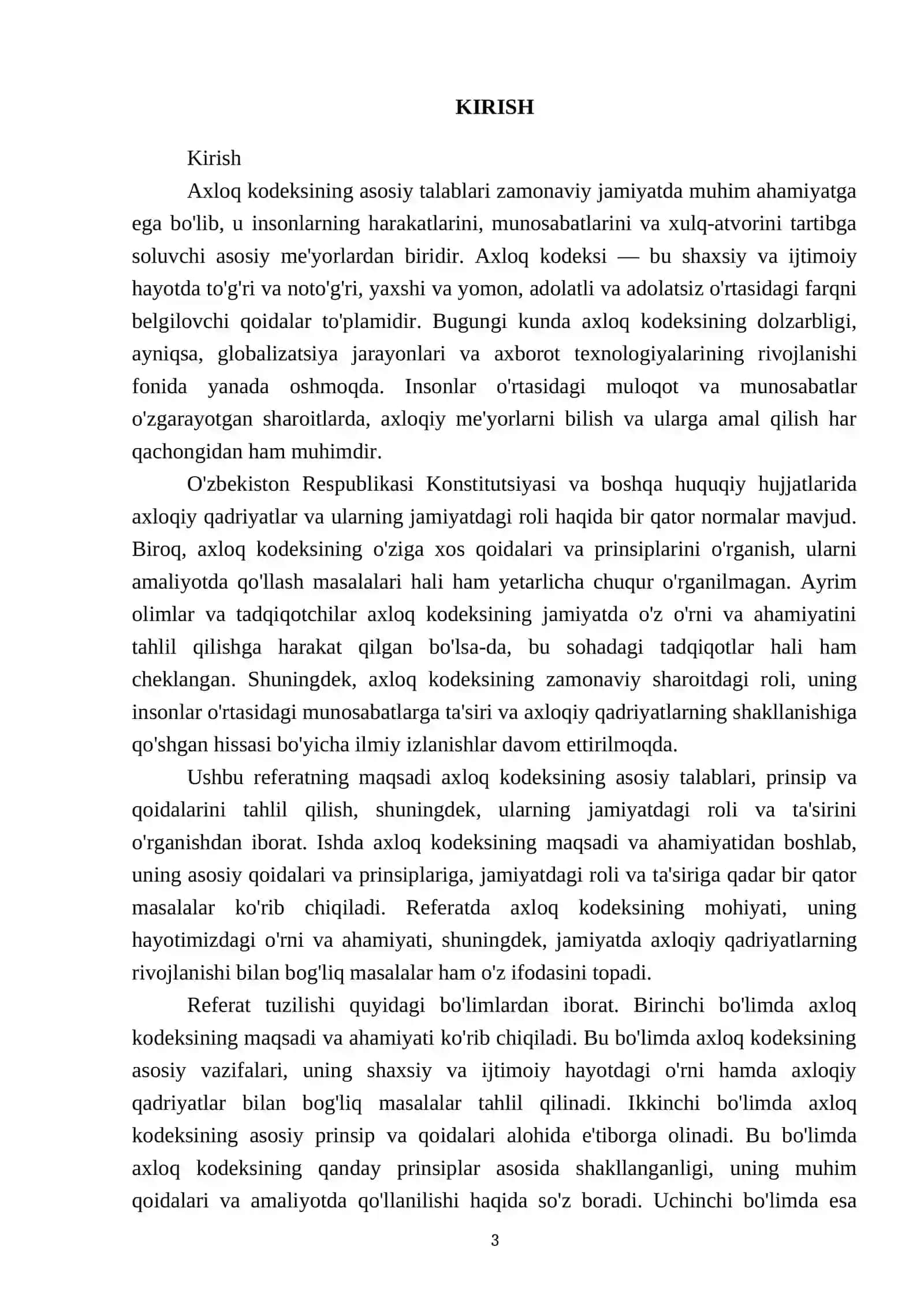 Axloq kodeksining asosiy talablari 3