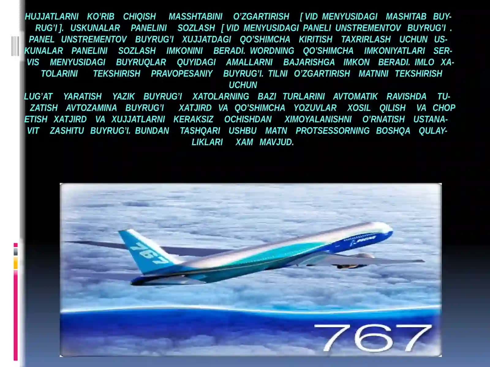 WORDNING ISH STOLINI SOZLASH 3