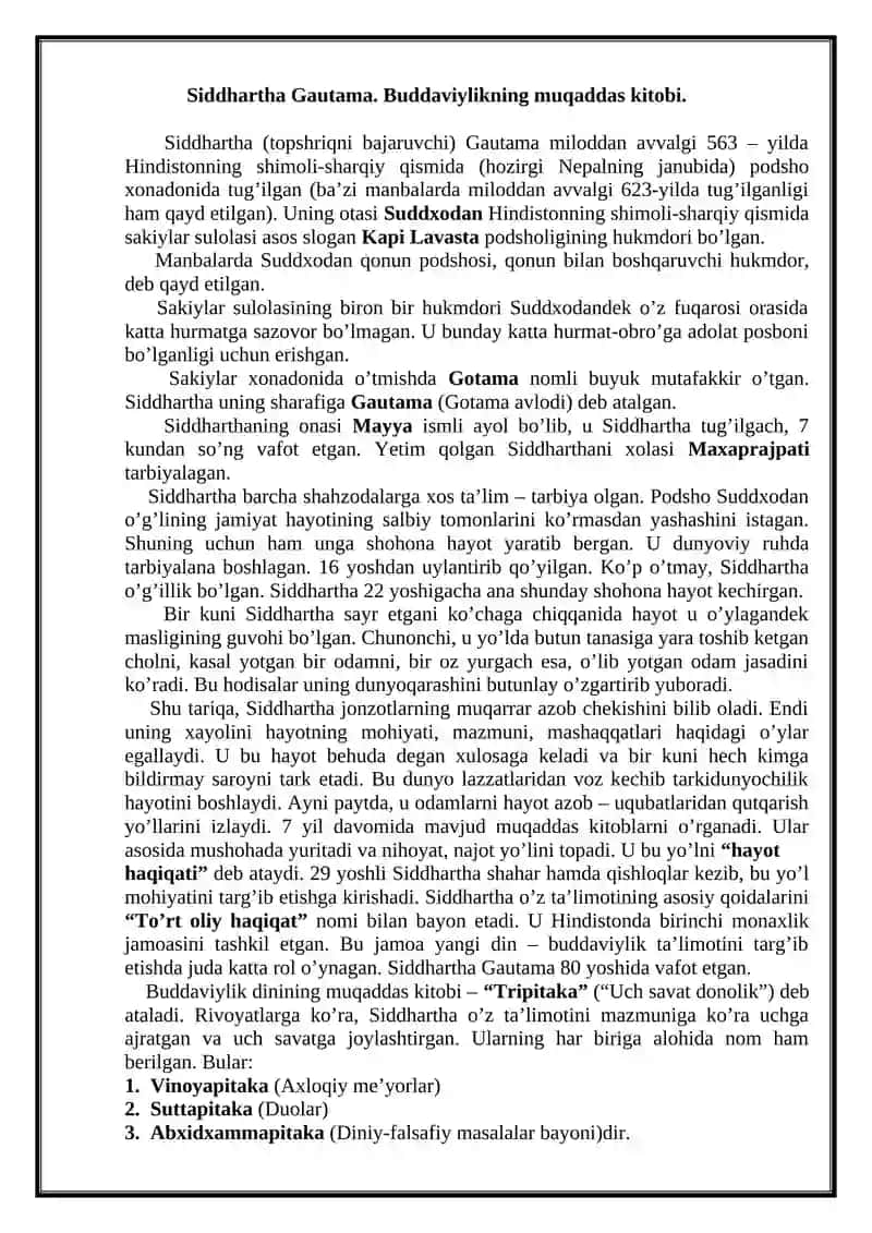 Buddaviylik Dini Tarixidan 3