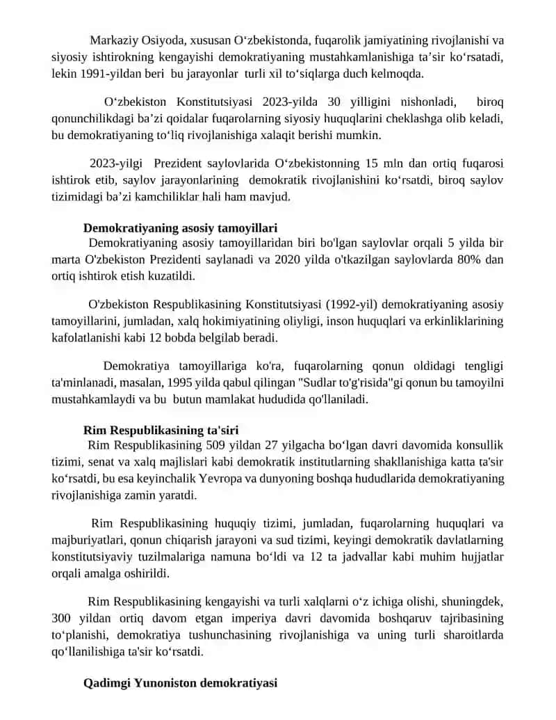 Demokratiya rivojlanishi 3