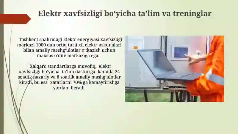 Elektr xavfsizligi bo‘yicha ta’lim va treninglar 3