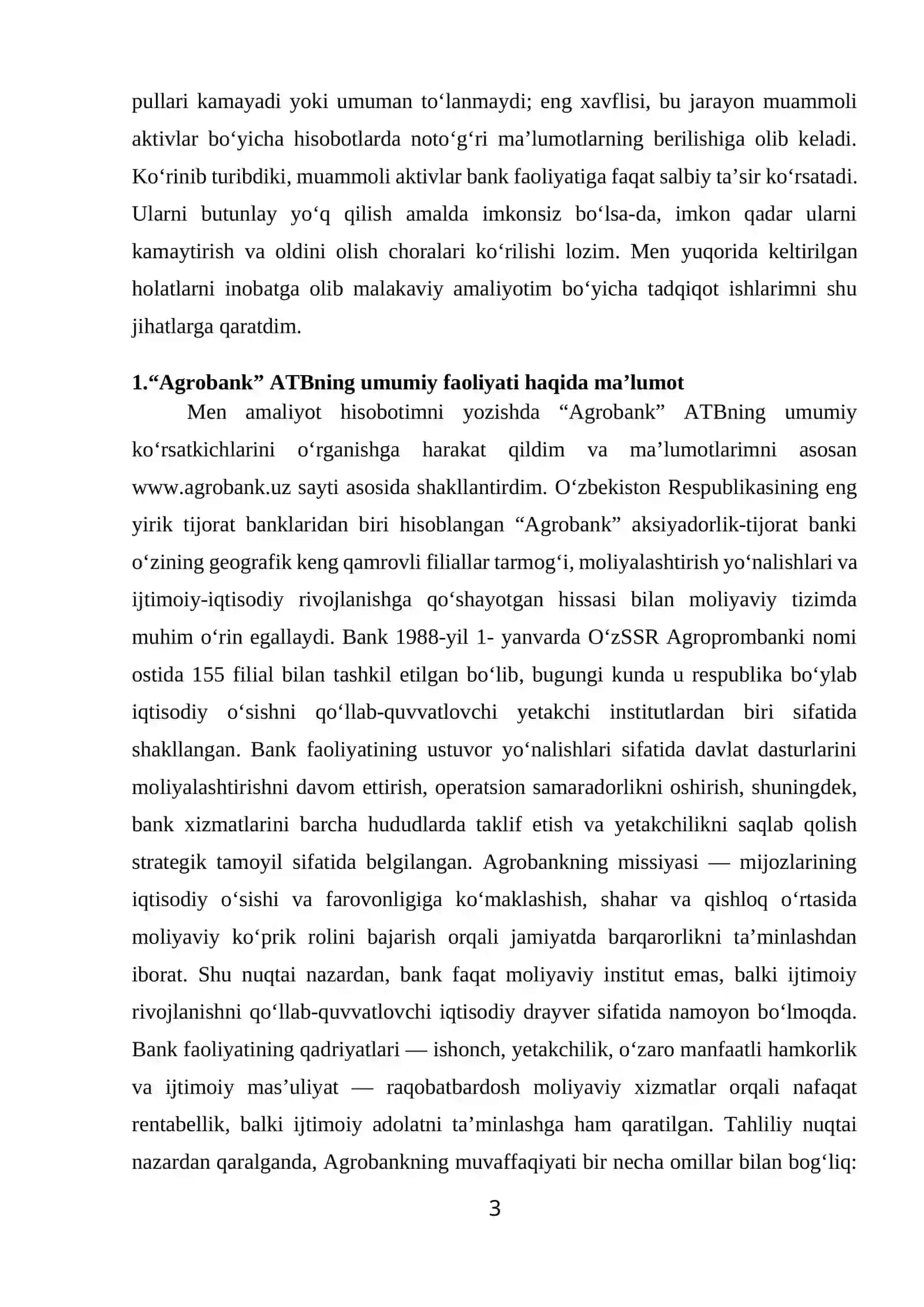 Agrobank ATB Amaliyot hisoboti 3