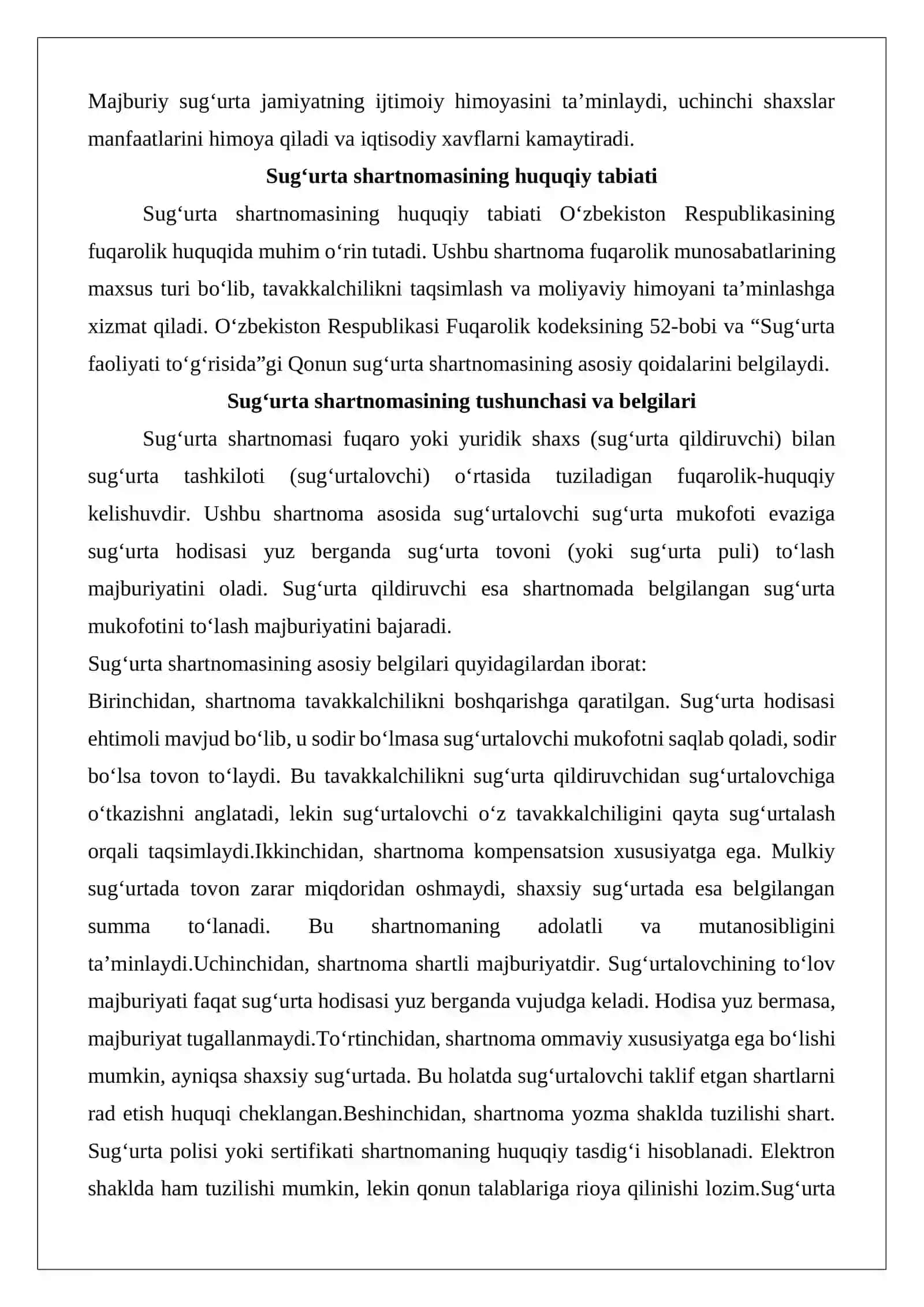 Sug‘urta shartnomasi tushunchasi va turlari 3