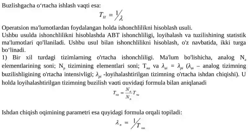 Аvtomatik boshqaruv tizimlarini ishlash vaqtida ishonchliq 3