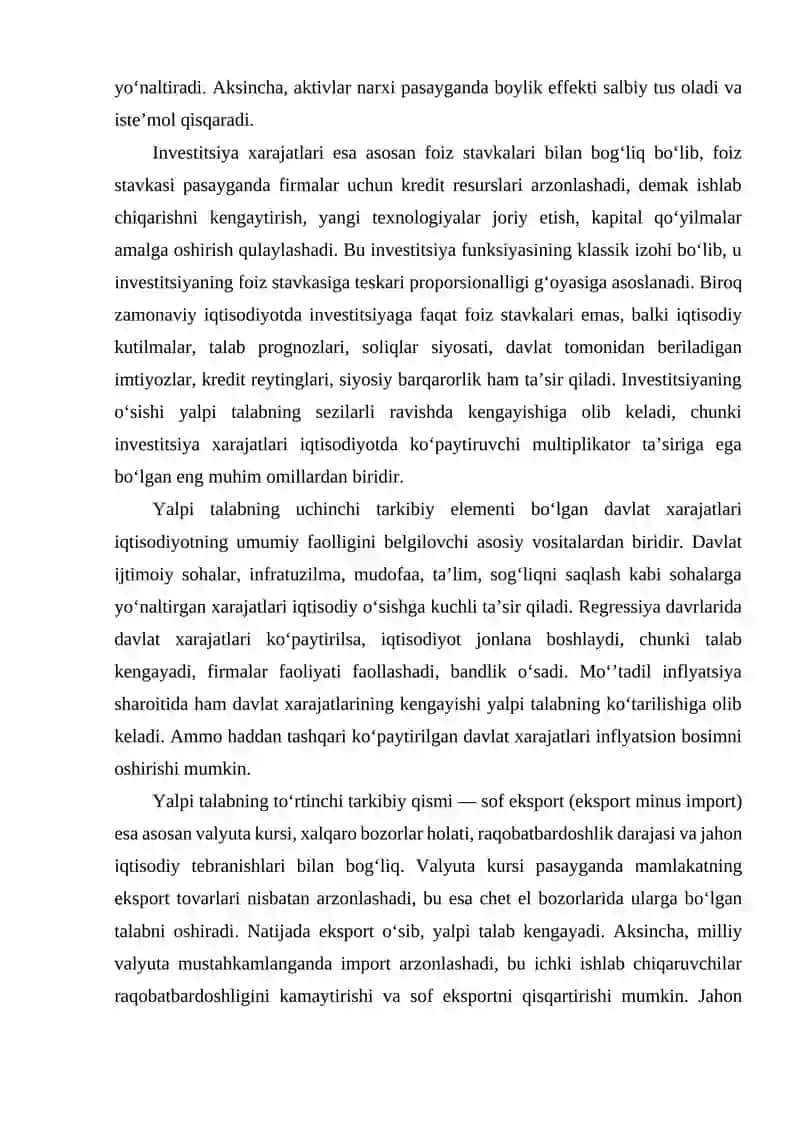 Yalpi talab va yalpi taklif modeli 3