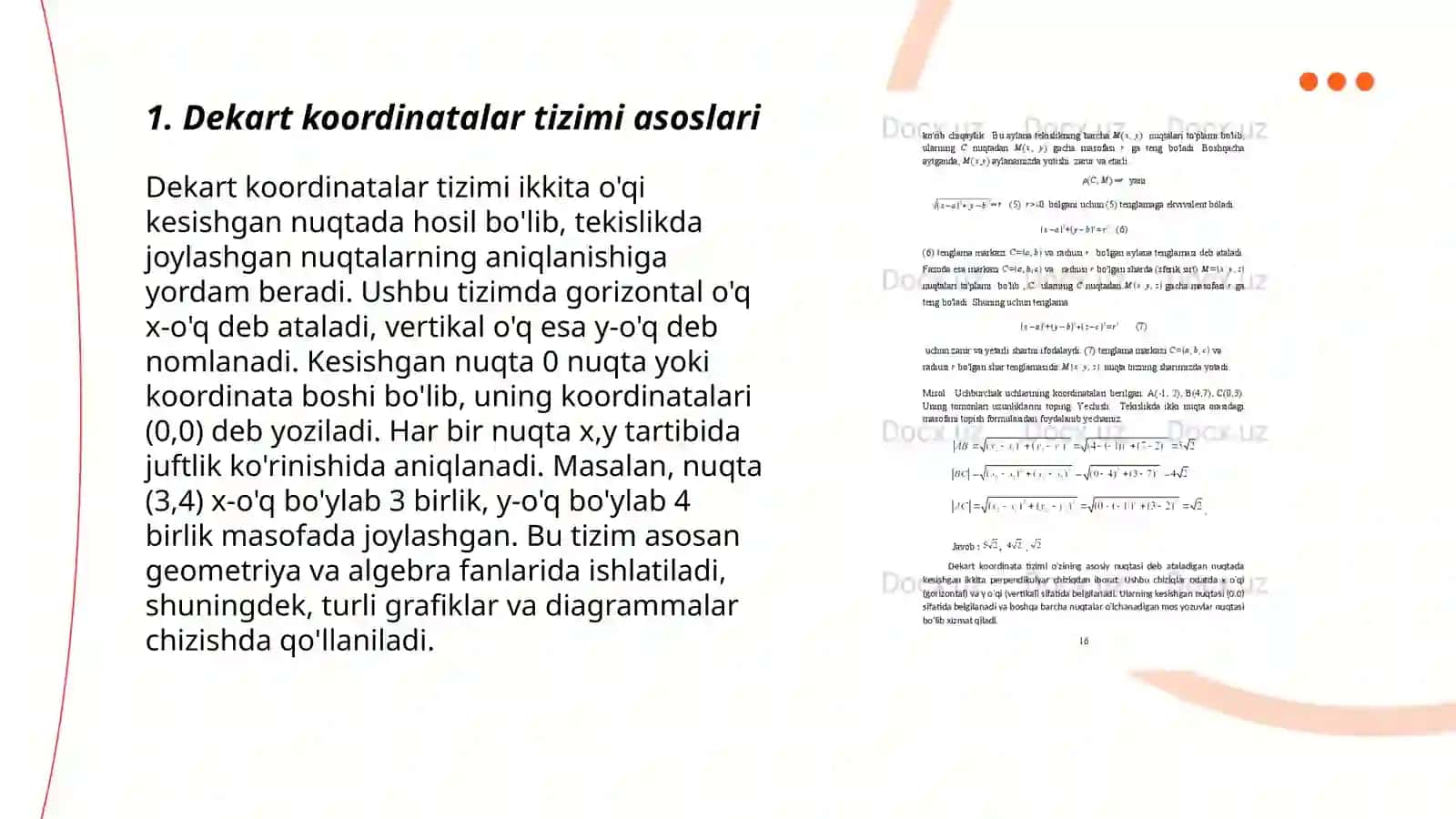 Dekart koordinatalar tizimi 3