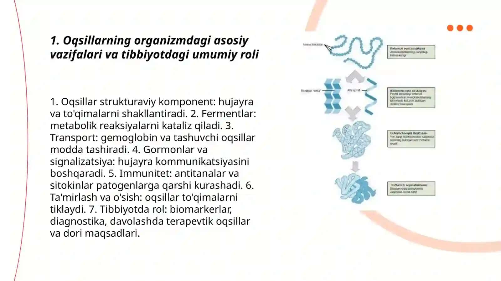 Oqsilarning tibbiyotdagi ahamiyati 3