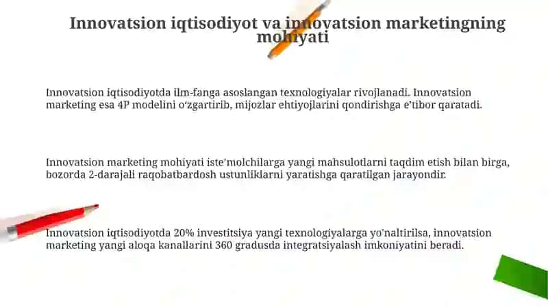 Innovatsion iqtisodiyot va innovatsion marketingning mohiyati 3