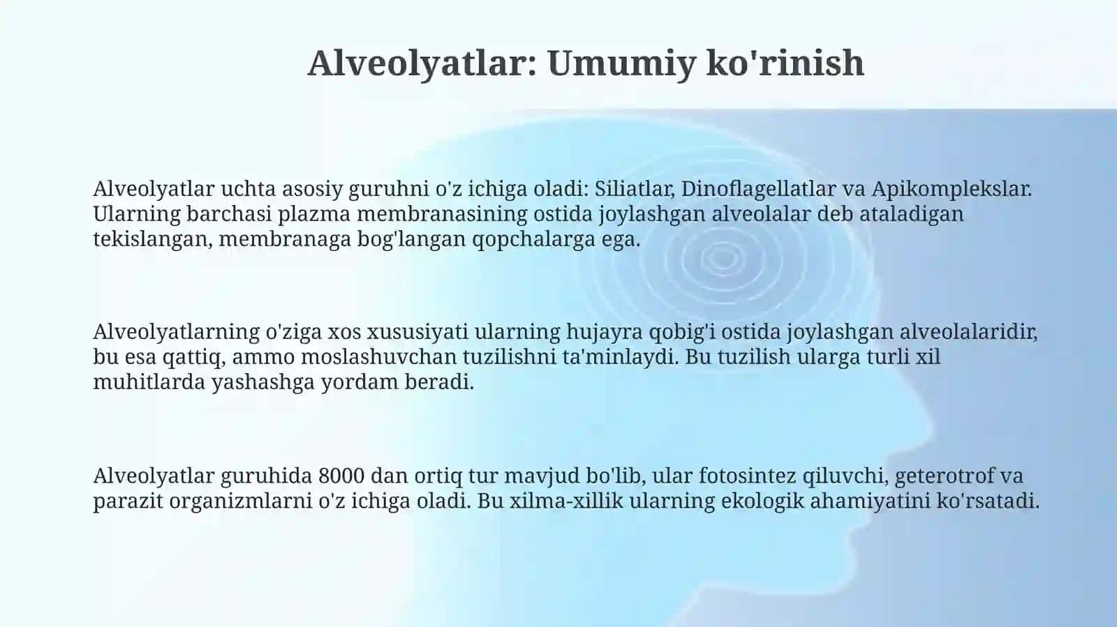 Alveolatalar tipi. Apikomplekslar 3