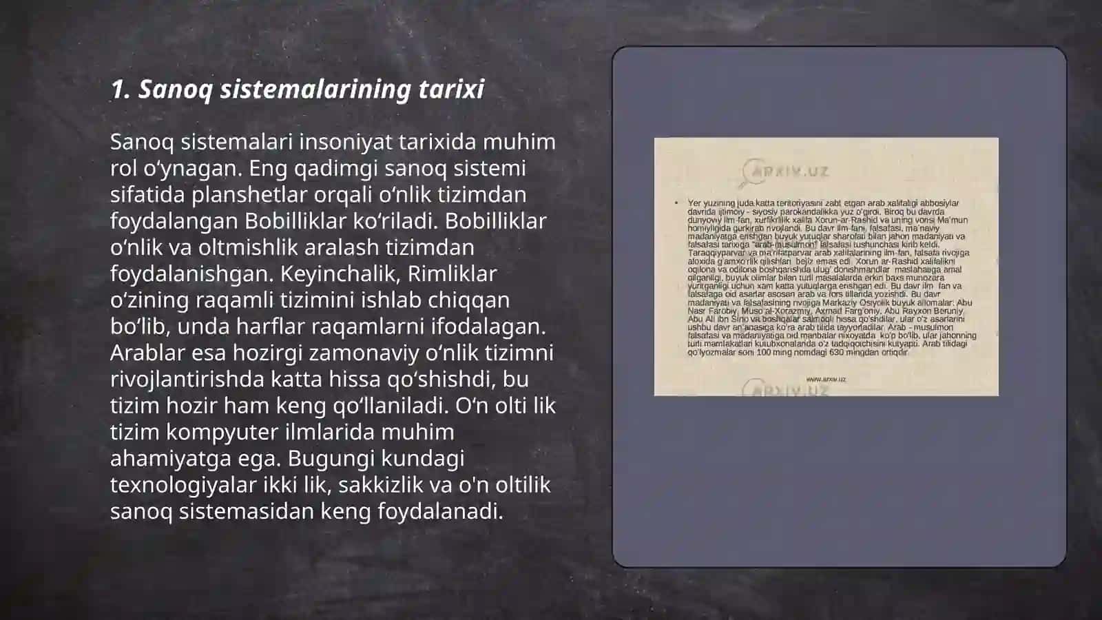 Sanoq sistemasi tushunchasi 3