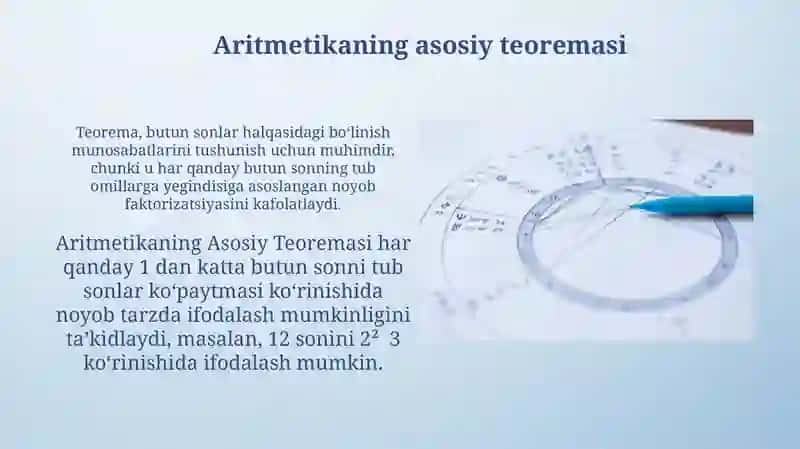 Butun sonlar halqasida bo'linish munosabati 3