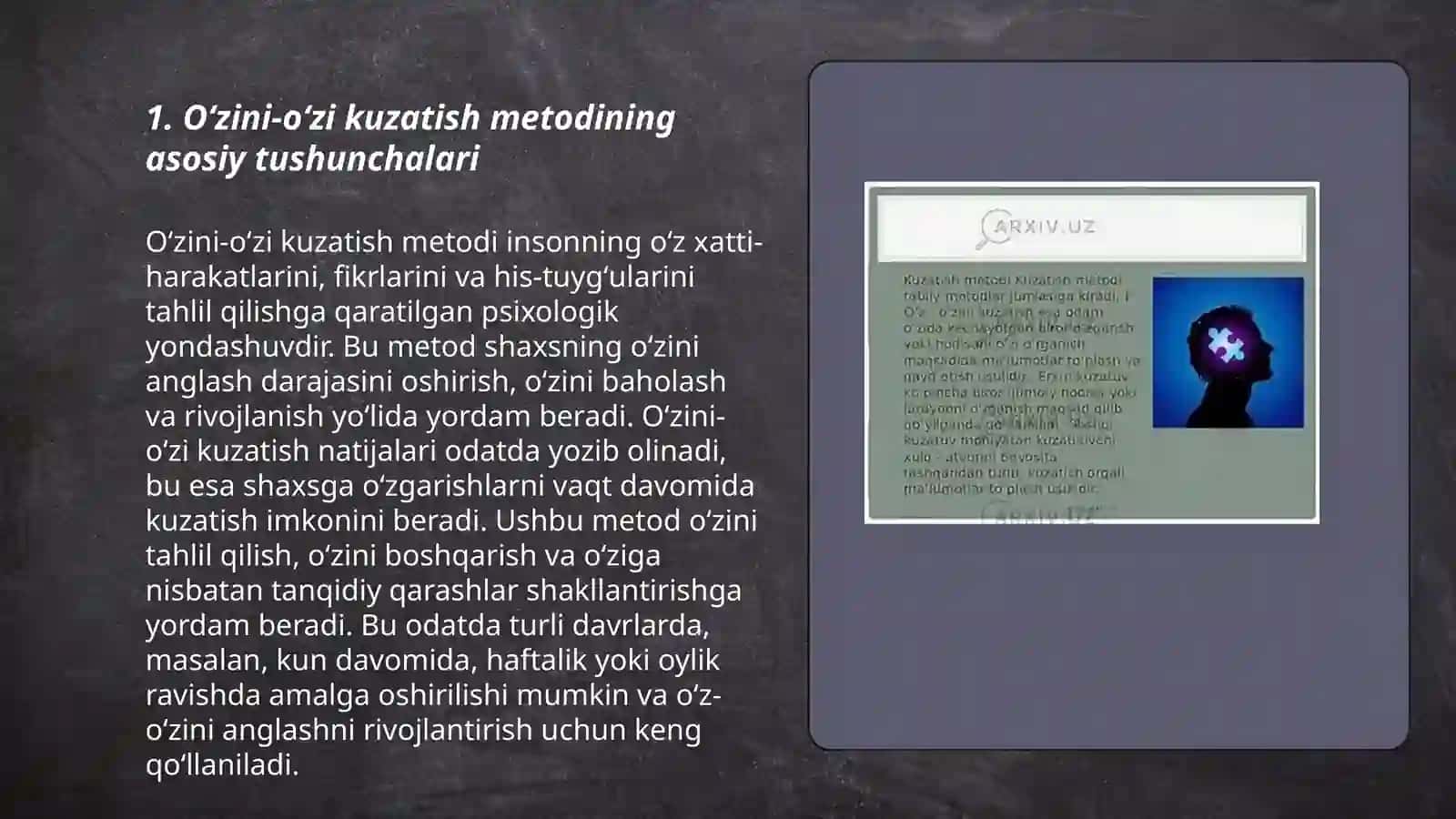 Oʻzini-oʻzi kuzatish metodi 3