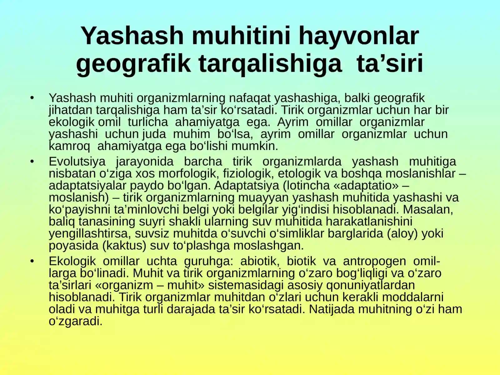 Muhitomillarlarning umumiy qonuniyatlari 3