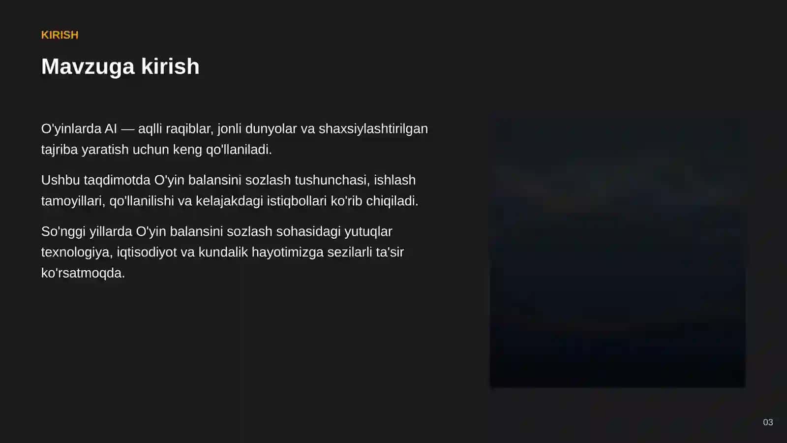 SUN'IY INTELLEKT • AI O'YINLAR VA KO'NGILOCHAR SOHADA 3