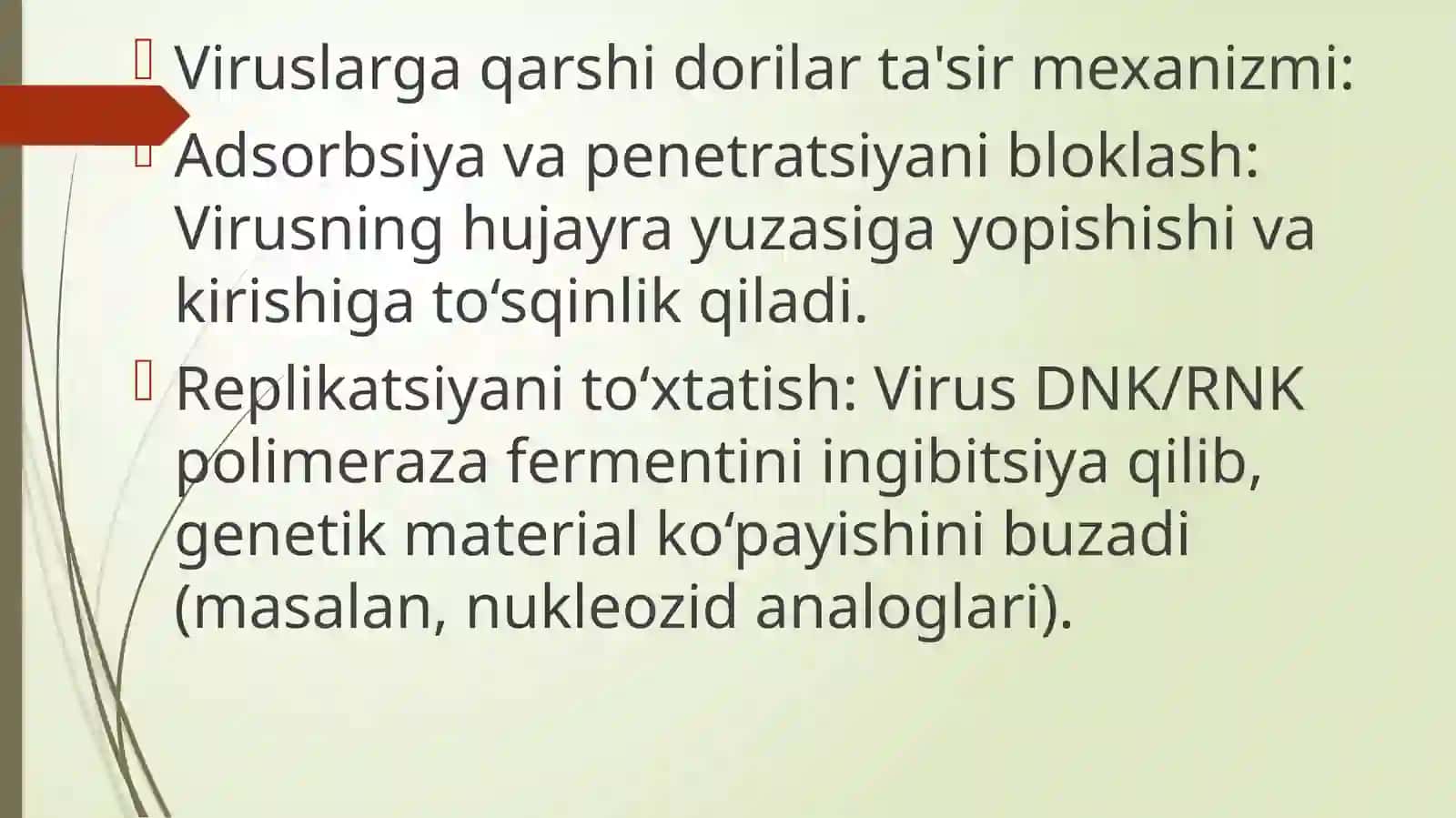 Viruslarga va o’smalarga qarshi dori vositalarni ta’sir mexanizmi 3
