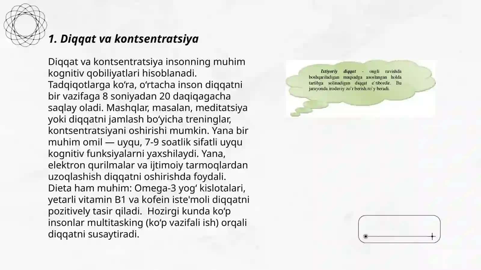 Diqqat va kontsentratsiya 3