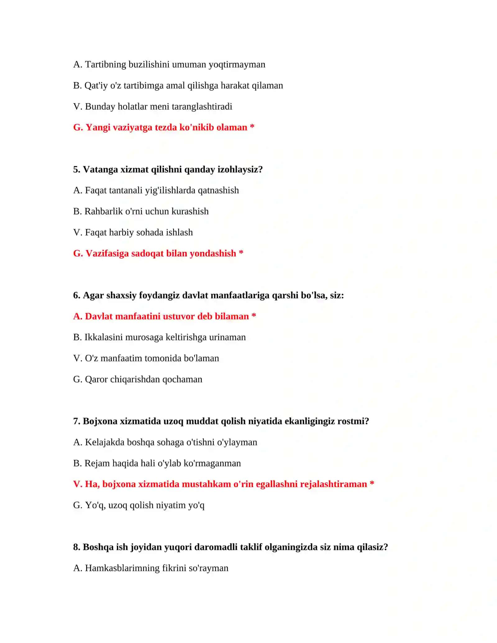 Bojxona mantiqiy test online 3