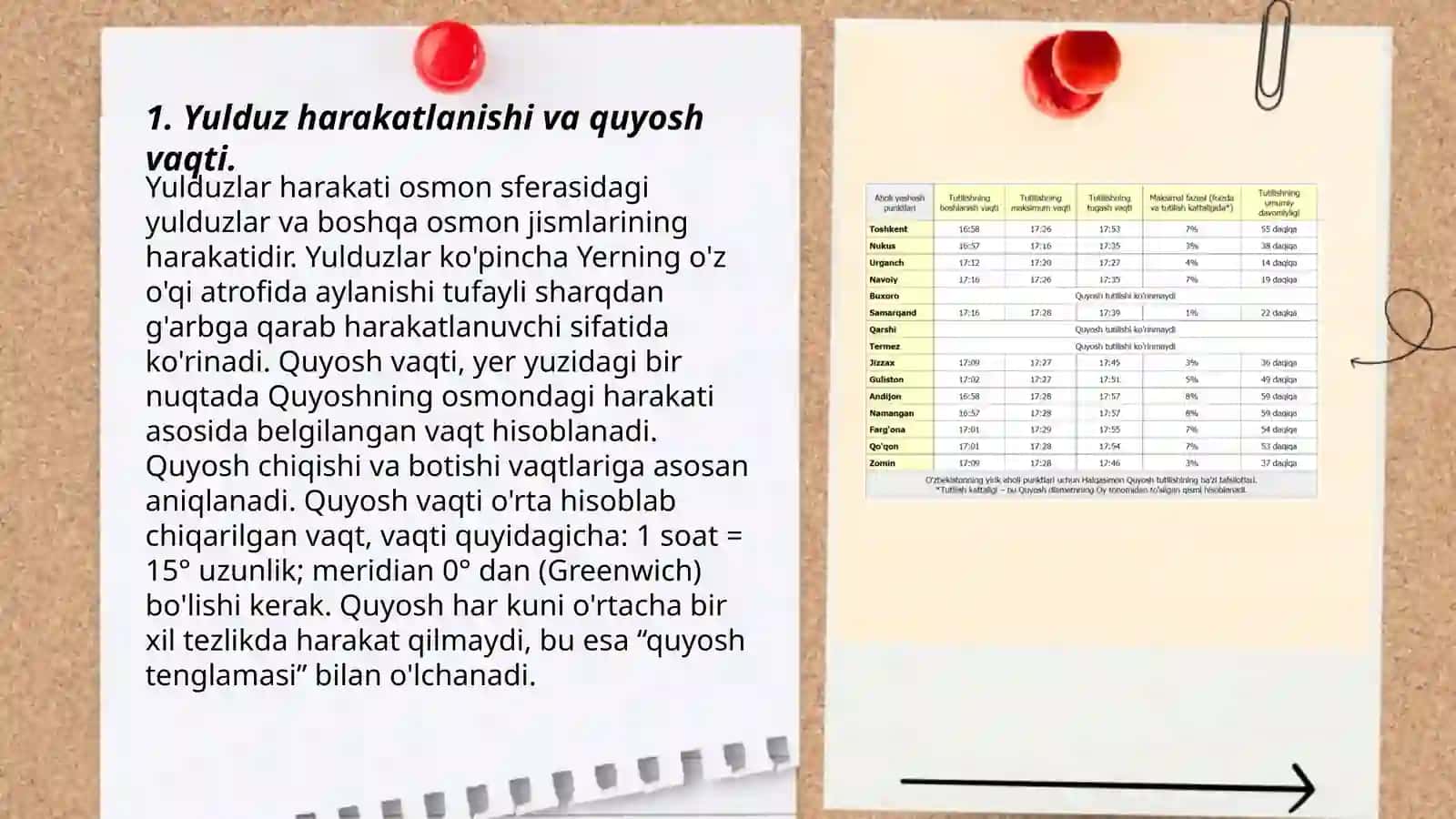 Yulduz va o‘rtacha quyosh vaqtlari orasida bog‘lanish 3