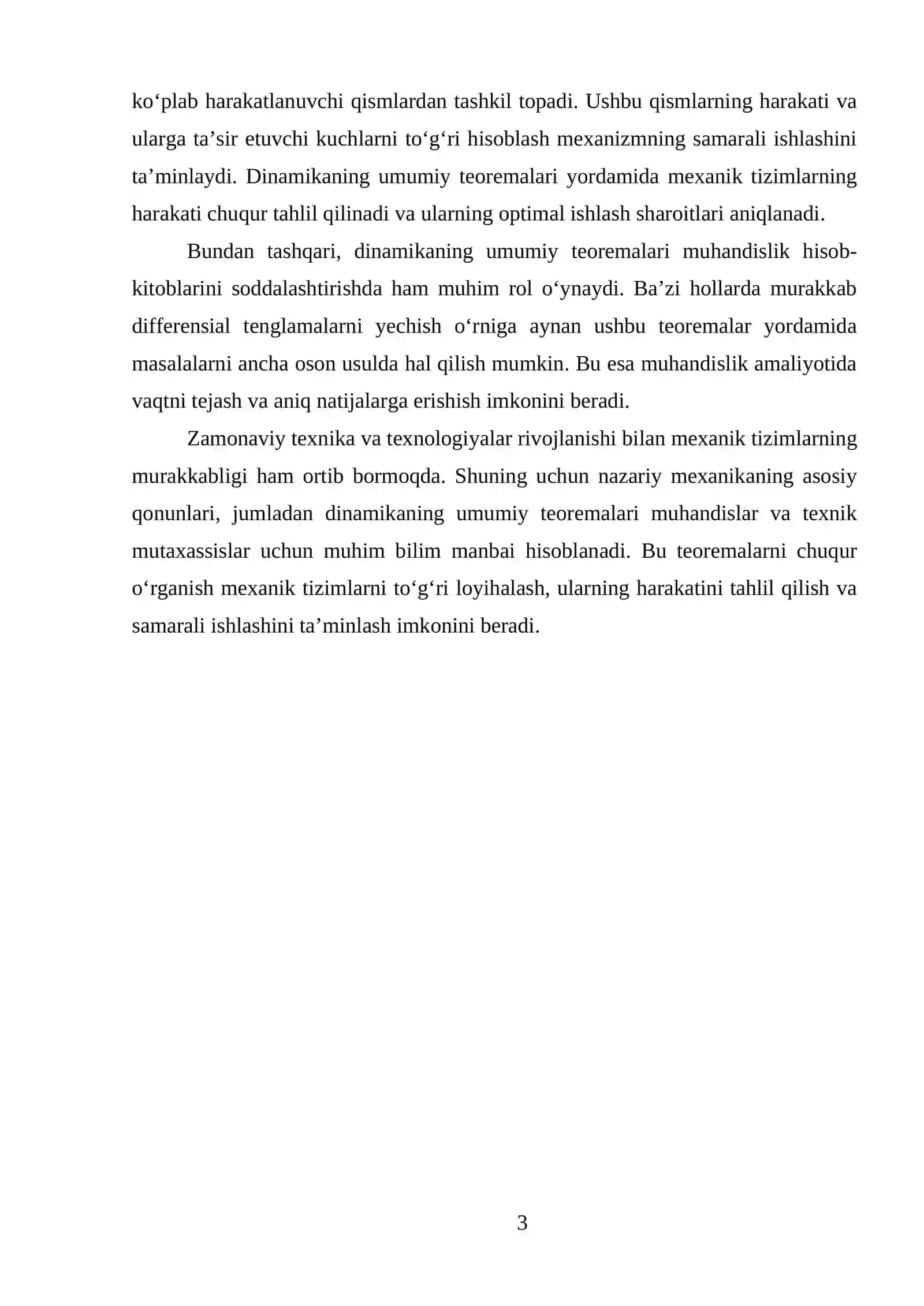 DINAMIKANING UMUMIY TEOREMALARI 3