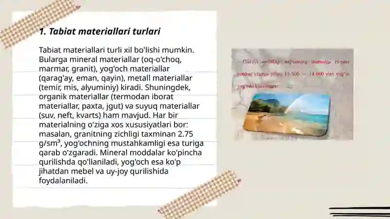 Tabiat materiallaridan koʻrgazmalar tayyorlash Zulfinur 3