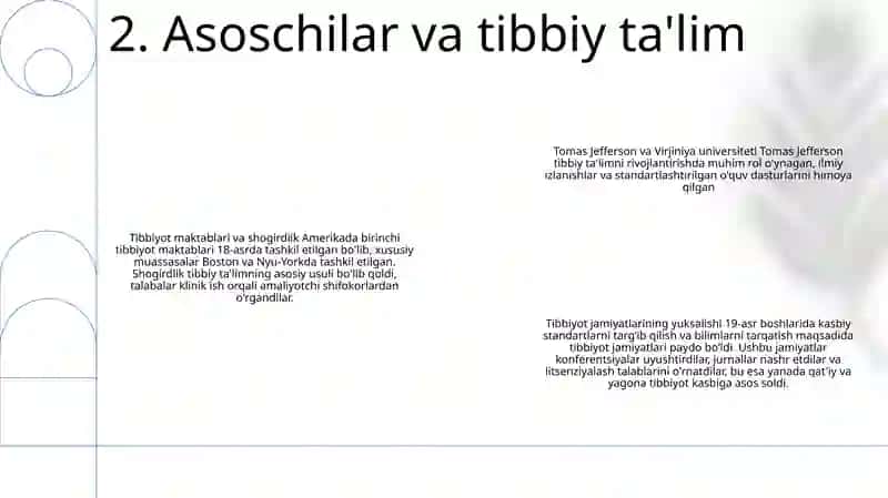 Amerikada Tibbiyotning Rivojlanishi 3