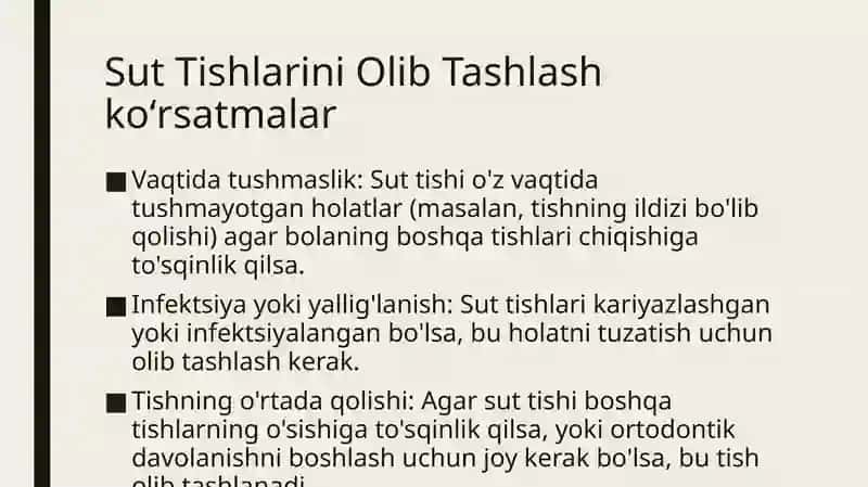 Bolalarda sut va doimiy tishlar olish texnikasi 3