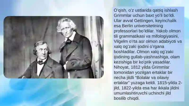 Aka uka grimm hayoti va ijodi "Botir tikuvchi" ertagi 3
