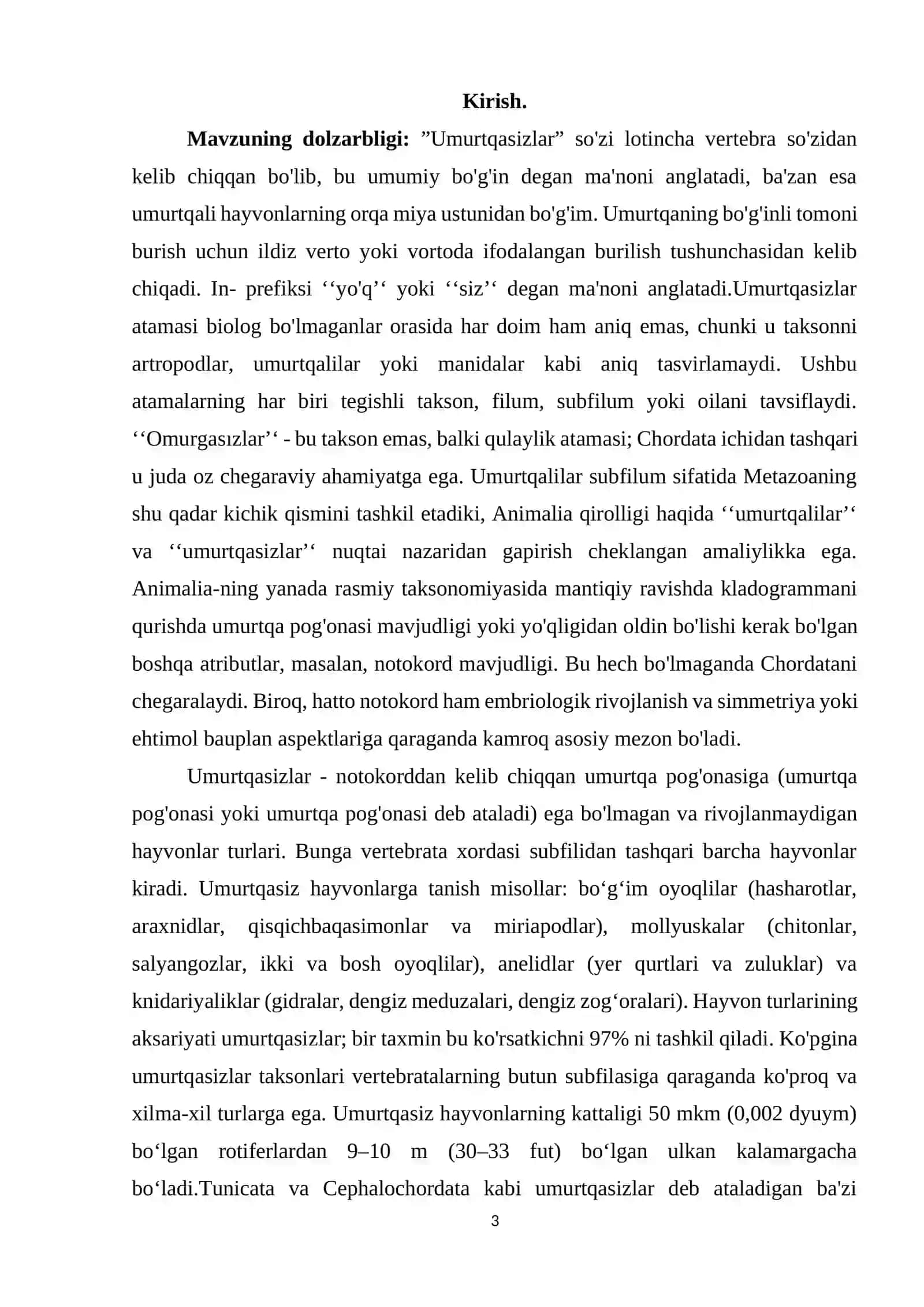 Umurtqasiz hayvonlar filogenetikasi 3