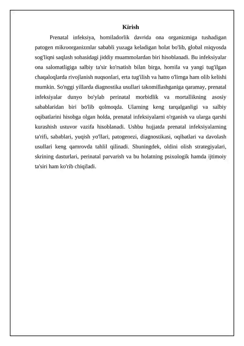 Prenatal infeksiya: Ta'rif va sabablari 3