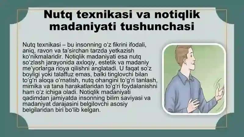 Nutq texnikasi va notiqlik madaniyati 3