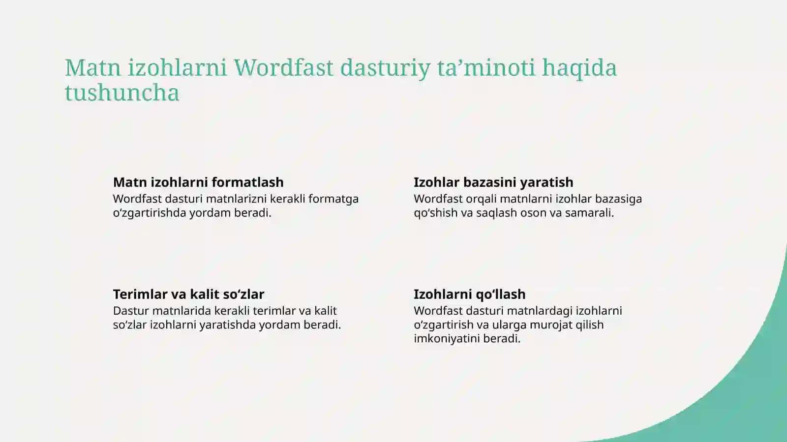 Wordfast ilovasi yordamida matnlarning iboralar bazasini shakllantirish 3