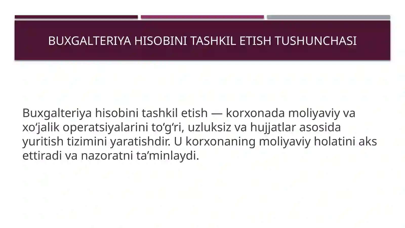 Buxgalteriya hisobini tashkil etish 3