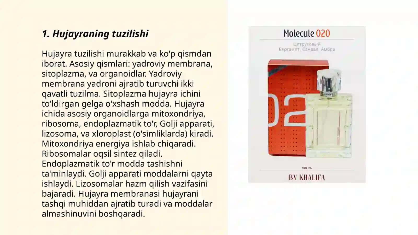 Hayotning molekulyar asoslari 3
