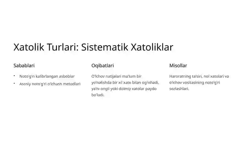 O'lchash Xatoliklari Haqida Tushuncha 3