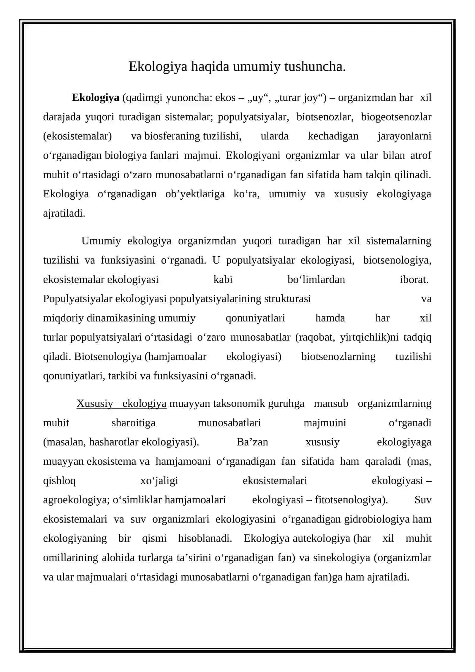Ekologiya va Demografiya 3