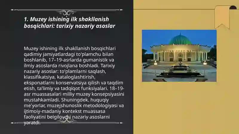 Muzey ishining shakllanish bosqichlari 3