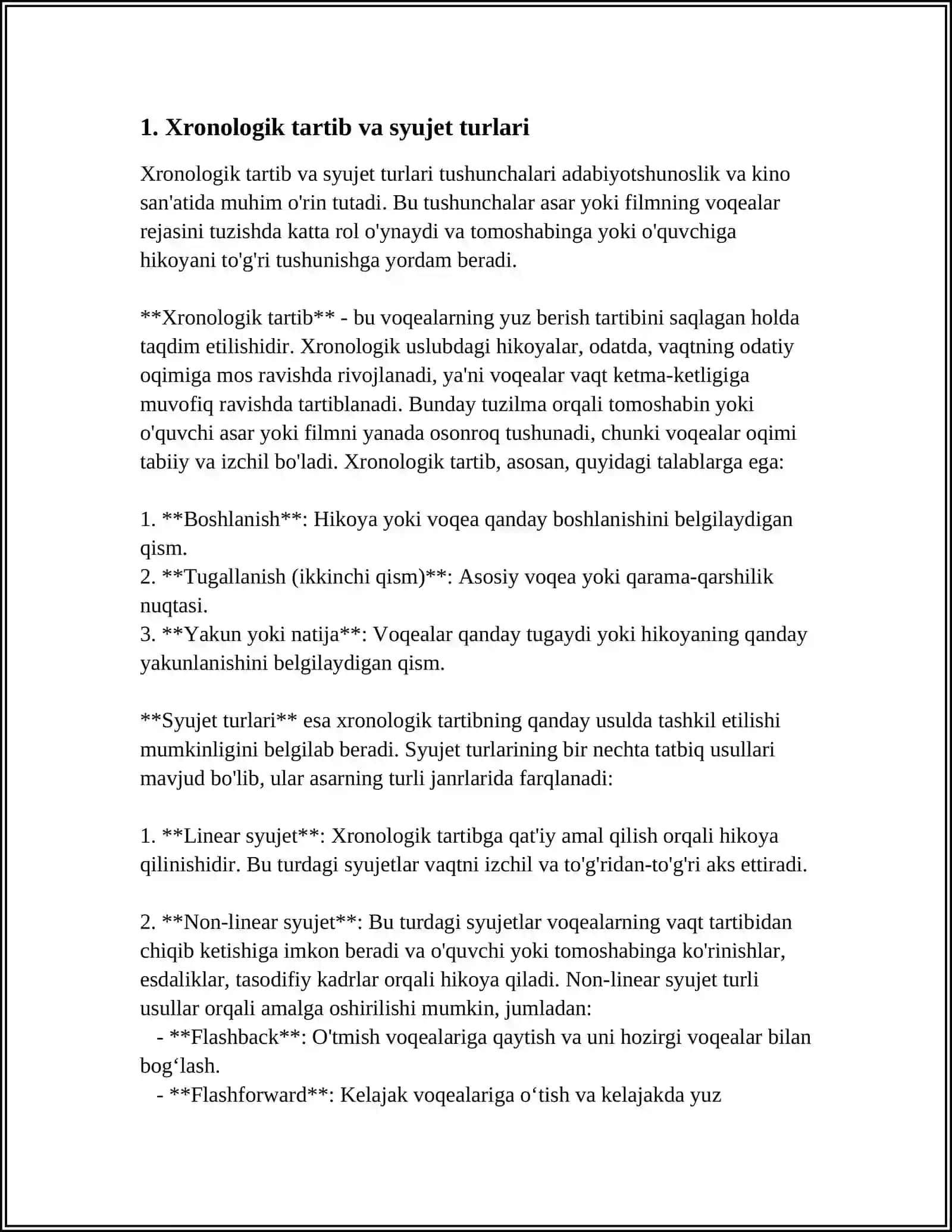 XRONOLOGIK SYUJET TIPI HAQIDA 3