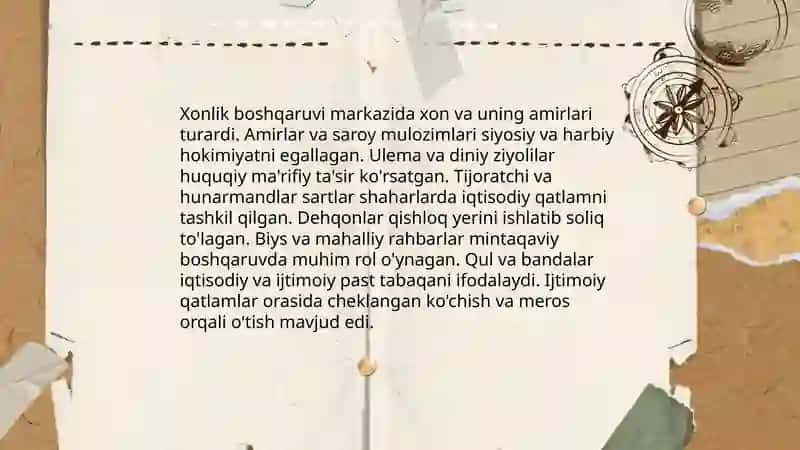 BUXORO XONLIGIDA IJTIMOIY HAYOT 3