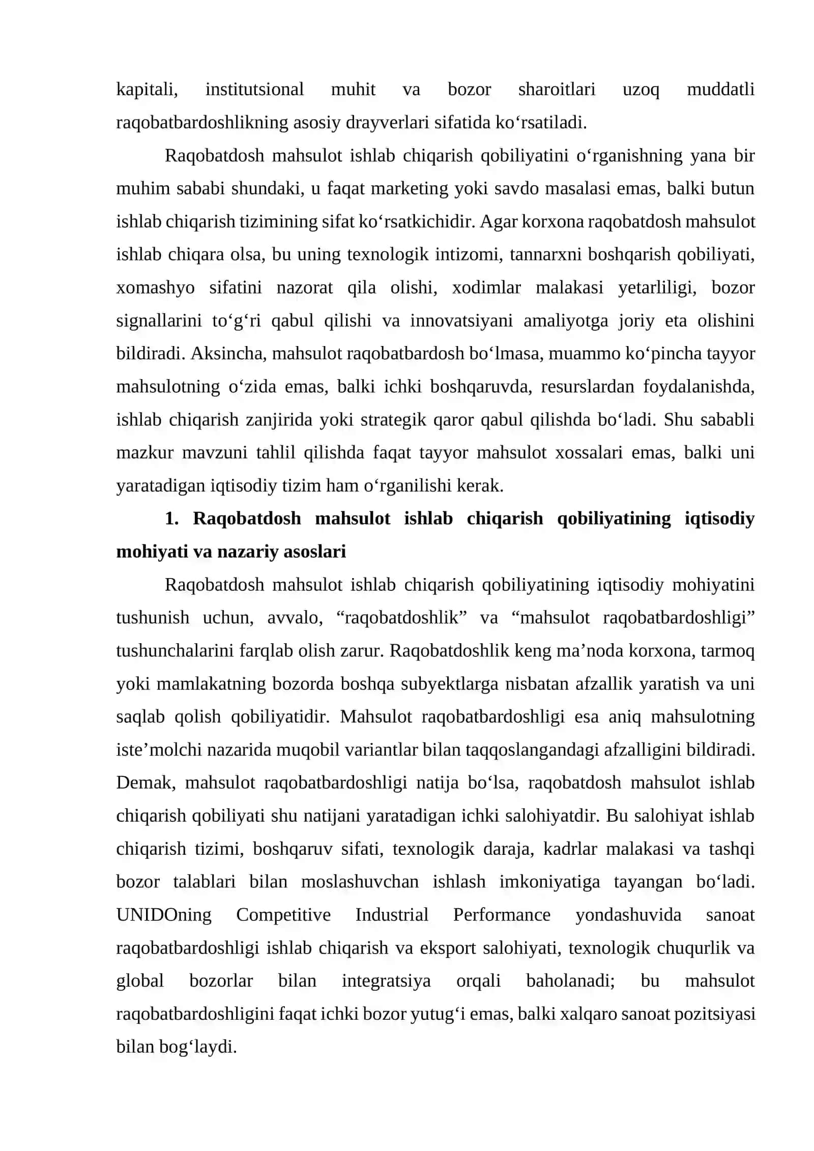 Raqobatdosh mahsulotlar ishlab chiqarish qobiliyatini tahlili 3