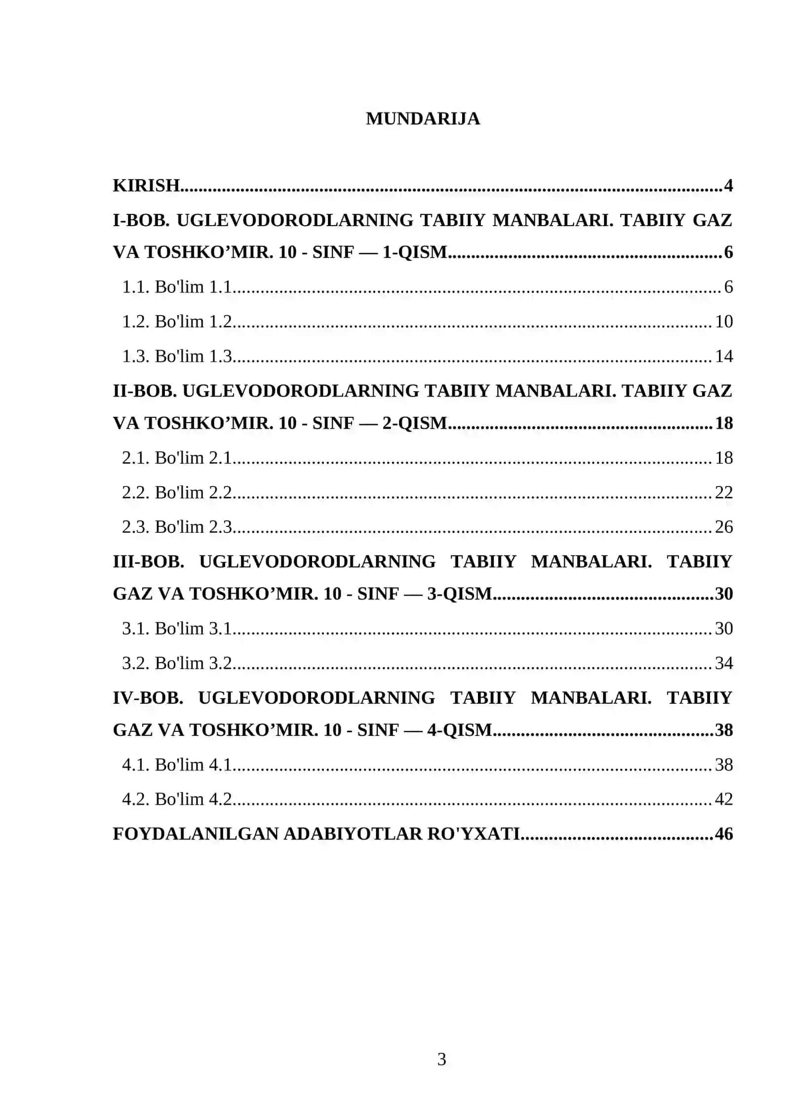 UGLEVODORODLARNING TABIIY MANBALARI. TABIIY GAZ VA TOSHKO’MIR. 10 - SINF 3