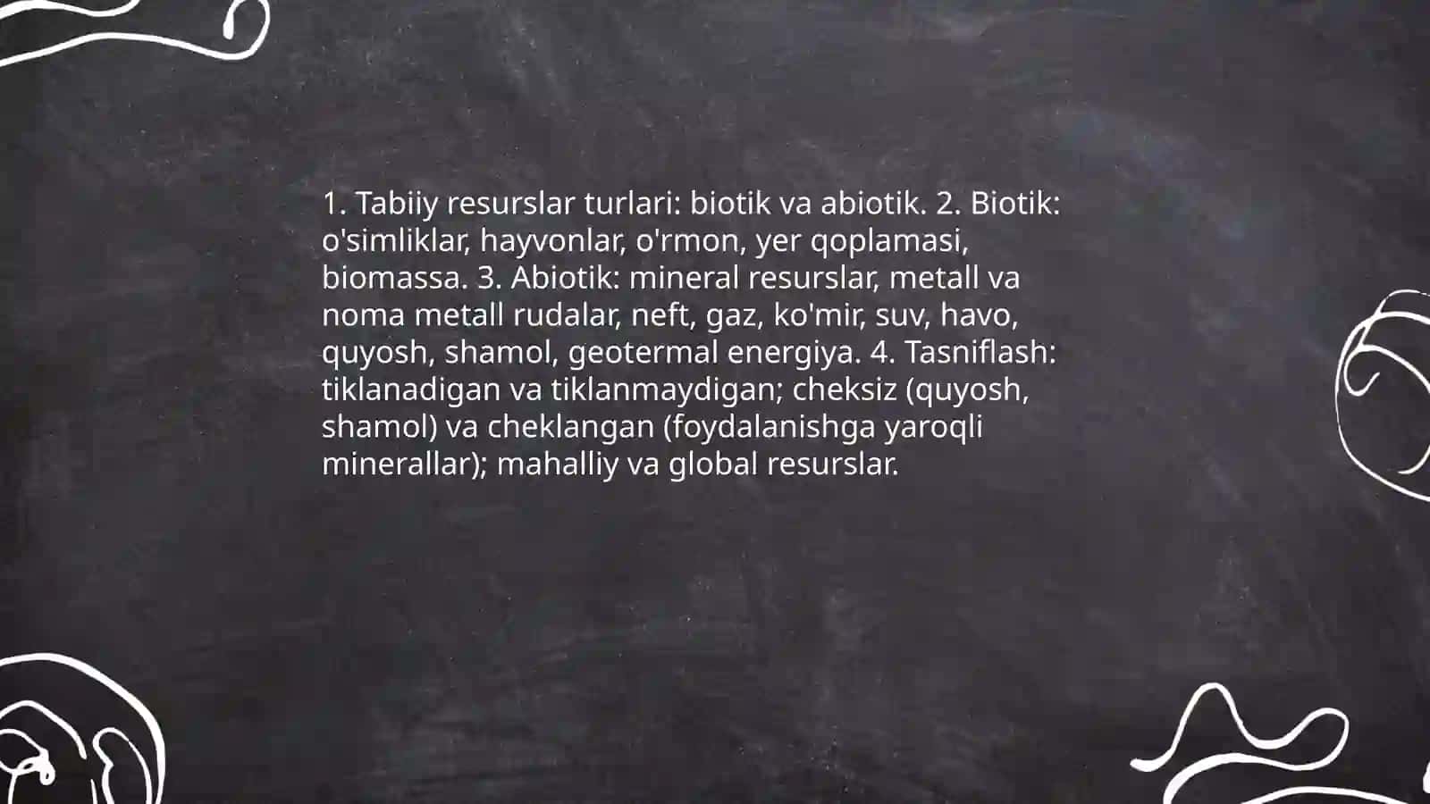 Tabiiy resurslardan foydalanish 3