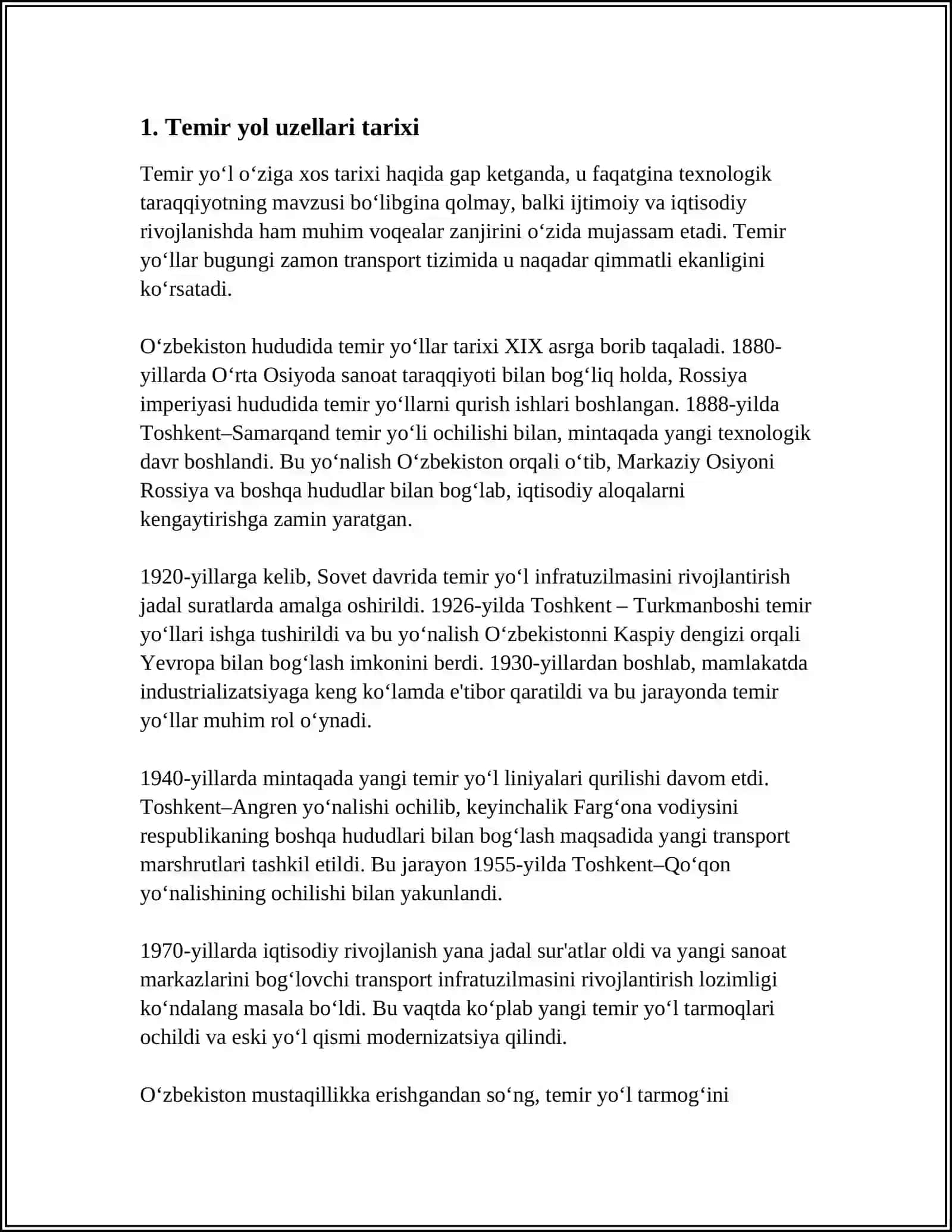 TEMIR JOL UZILLERI HAQQINDA TUSINIK 3