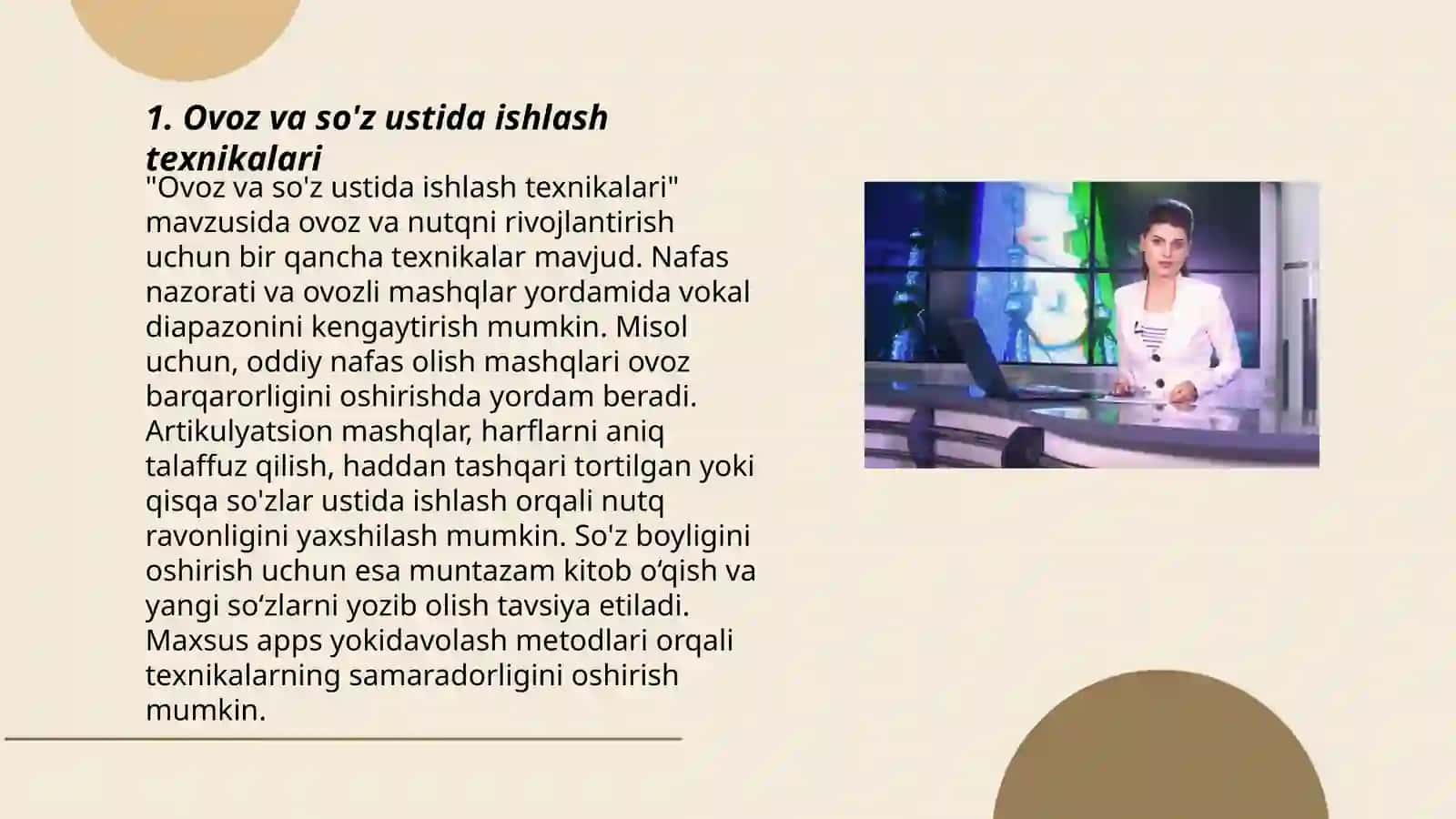 Ovoz va so'z ustida ishlash texnikalari 3