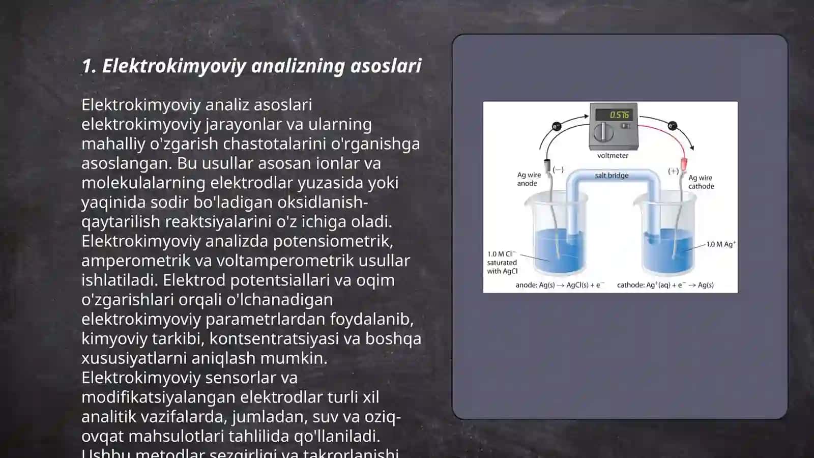 Elektrokimyoviy analiz va optik analiz metodlari 3
