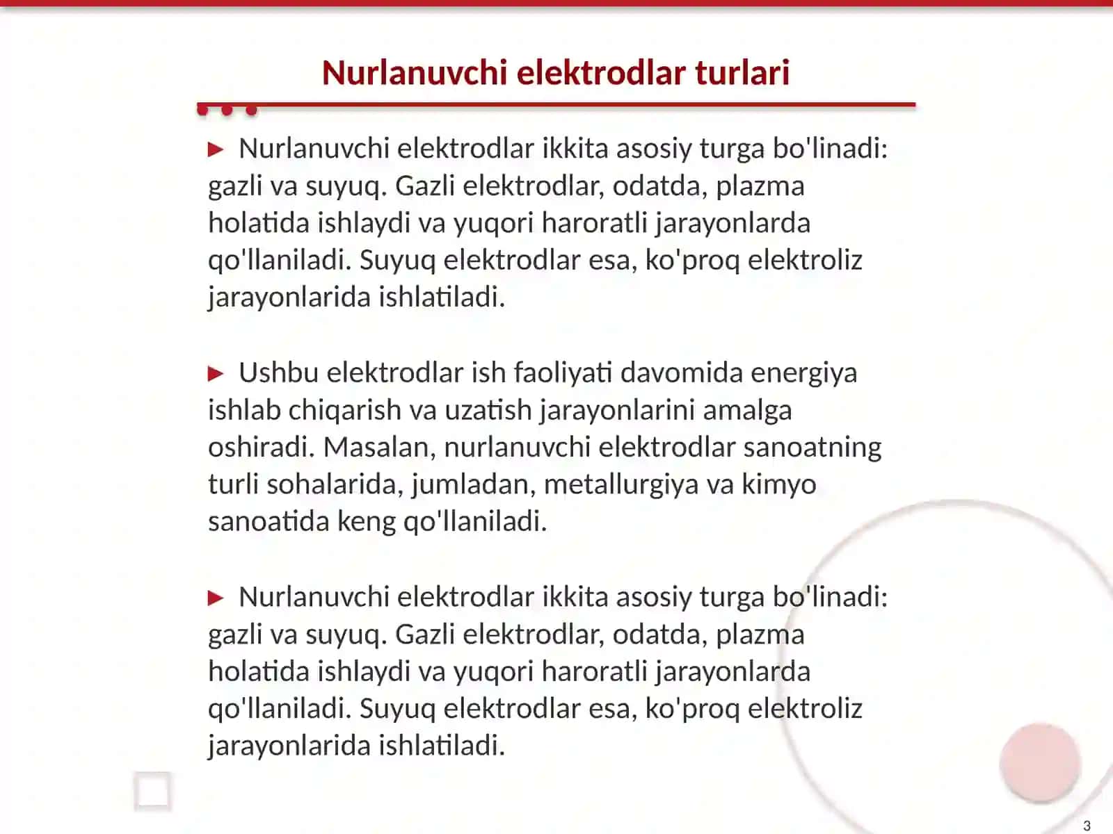 Nurlanuvchi, chuktiruvchi elektrodlar 3