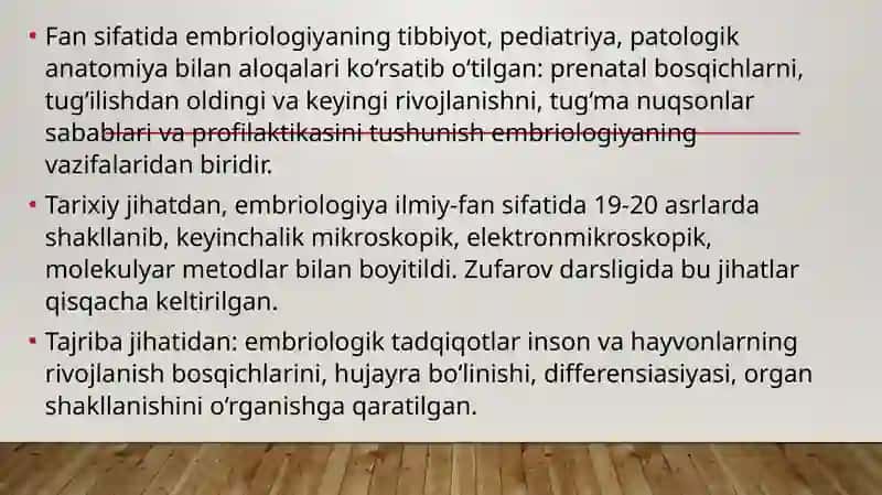 Odam embriologiyasi Asoslari 3
