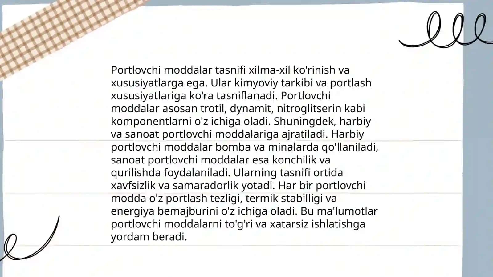 Portlovchi moddalarning fizik va kimyoviy xossalari 3